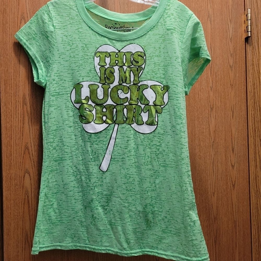 Ladies Rocker Girl Short Sleeve Tshirt. St Patty's Day, sz XL